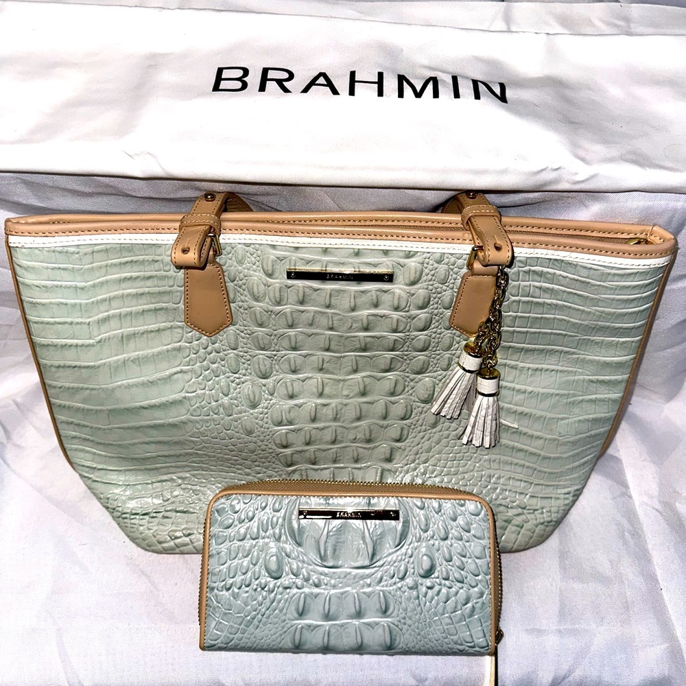 Brahmin Medium Asher Tote in Sea Glass